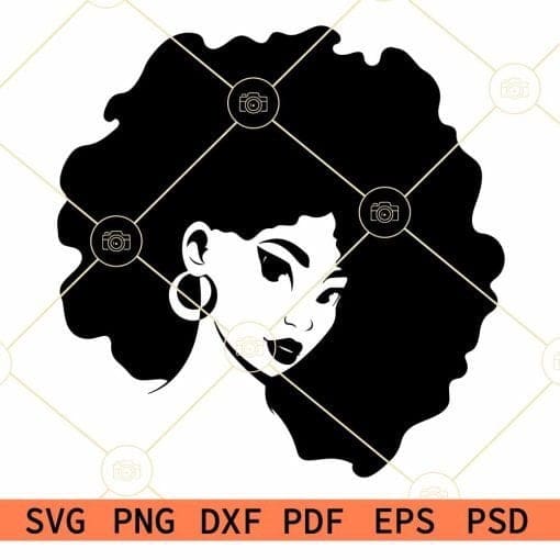 Afro hair woman SVG, Afro woman svg, black woman svg