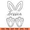 Bunny Feet and ears monogram svg