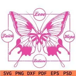 Cancer Butterfly badge svg