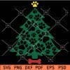Dog Paw Christmas Tree svg
