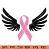 angle wing cancer ribbon svg