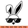 bunny head with sunglasses svg