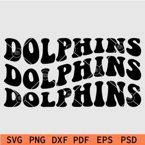 dolphins waved svg