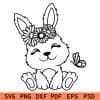 floral bunny sitting svg
