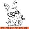floral bunny with sunglasses svg