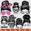 messy bun svg bundle
