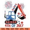 Happy 4th of july excavator svg