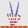 4th of july peace sign skeleton hand svg
