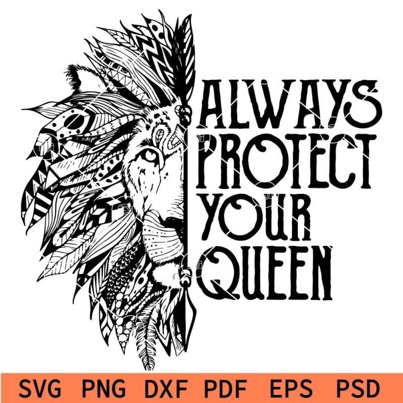Always protect your Queen SVG, King Lion Monogram SVG, Simba SVG