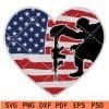 American Flag Heart with Soldier SVG