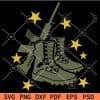 Green Army Boots and Gun SVG