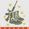 Green Army Boots and Gun SVG