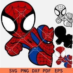 Flying Baby Spider man SVG
