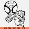 Baby Spider man outline SVG