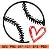 Baseball Heart Symbol SVG