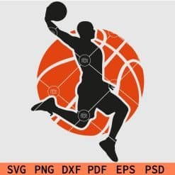 Basketball Player Inside Ball Scoring SVG