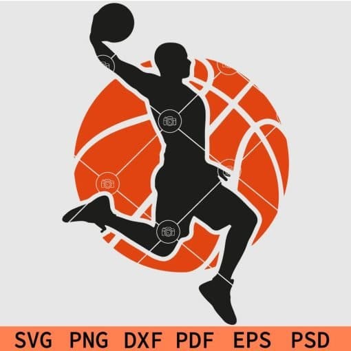 Basketball Player Inside Ball Scoring SVG