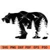 Bear deer and bird Stencil svg