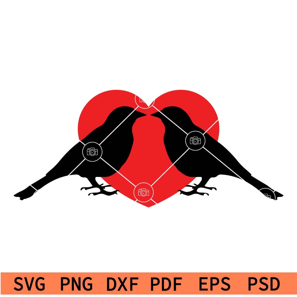 Birds Love svg, birds inside heart symbol SVG, valentine birds SVG ...