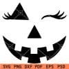 Winking Pumpkin Face with Eyelashes svg