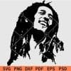 Distressed Bob Marley Portrait SVG
