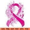 Floral Cancer Ribbon SVG