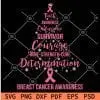 Breast cancer awareness christmas tree svg