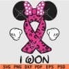 Cancer Awareness Minnie Ribbon and Hands SVG