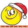 Cartoon face with santa hat SVG
