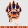 Chicago Bears Dripping Paw SVG