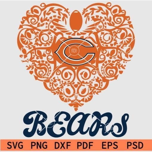 Chicago Bears Heart Symbol SVG