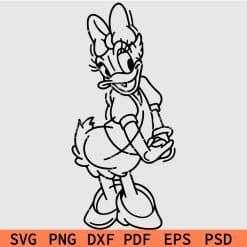 Daisy Duck with Bow SVG