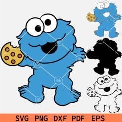 Monster Elmo eating Cookie SVG