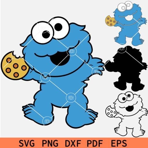Monster Elmo eating Cookie SVG