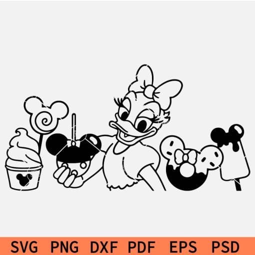 Daisy Duck with Bow Snacks SVG