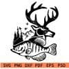 Deer fish forest mounting svg