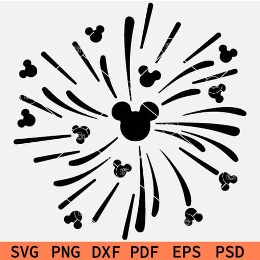 Mickey Mouse Head Fireworks SVG