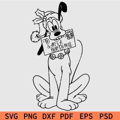Santa Dog Pluto SVG
