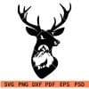 Duck Deer wolf and mountain Stencil svg