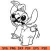 Stitch Easter Line art SVG