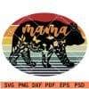 Retro Circle Floral Mama Bear SVG