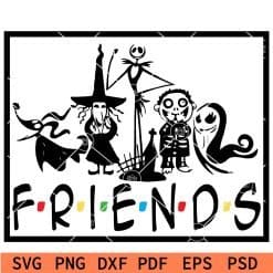 Halloween friends with frames svg