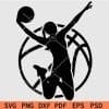 Girl Basketball Player Inside ball Scoring SVG