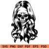 Halloween Skull with hair SVG