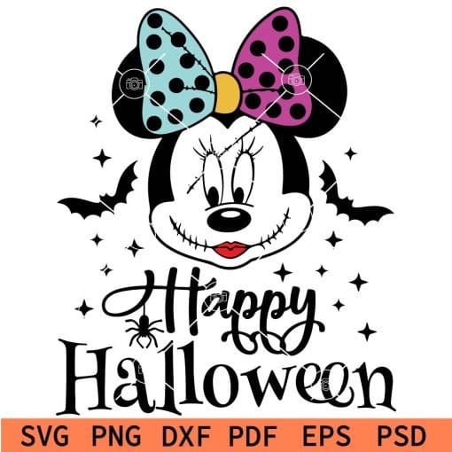 Happy Halloween Minnie Sally Mouse SVG