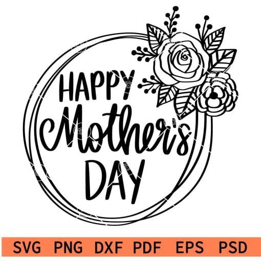 Happy Mothers Day Wreath svg