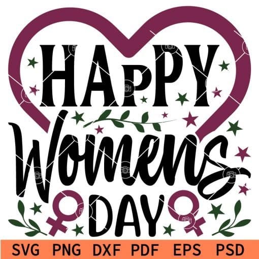 Heart Symbol Happy Womens Day SVG