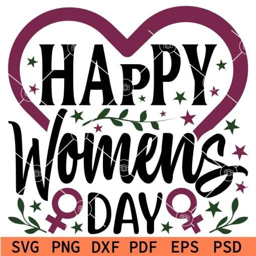 Heart Symbol Happy Womens Day SVG