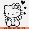 Hello Kitty Valentine's Day outline Svg