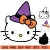 Kitty wearing witch hat SVG